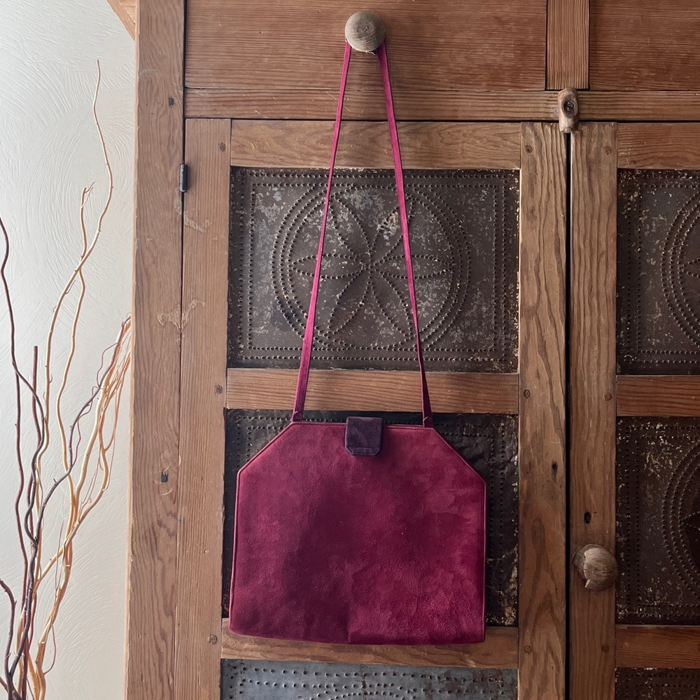 Bally Burgundy and Navy Geometric Shoulder Bag - Picture 4 of 10